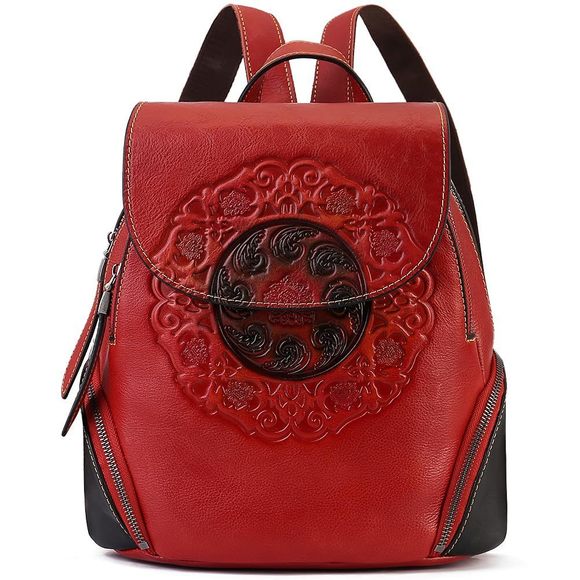 Small Travel Backpack Purse Genuine Leather Anti Theft Backpack :)